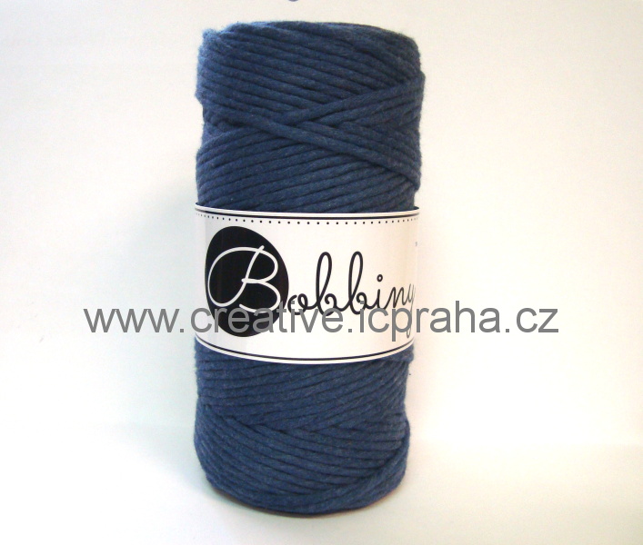 BobbinyMacrame Regular100m/3mm - modrá Jeans